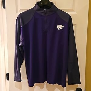 K-State Wildcats Pullover 1/4 Zip Shirt Men’s 2XL Purple Long Sleeve, NWOT